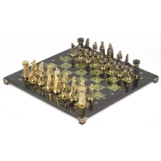Шахматы Викинги бронза змеевик 400х400 мм
