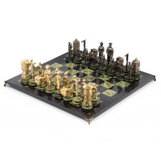 Шахматы Железнодорожники змеевик бронза