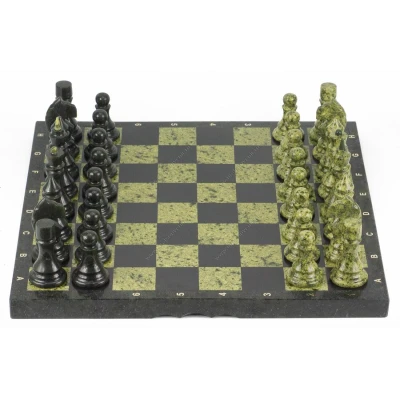 Шахматы камень змеевик доска 48х48 см
