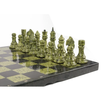 Шахматы камень змеевик доска 48х48 см