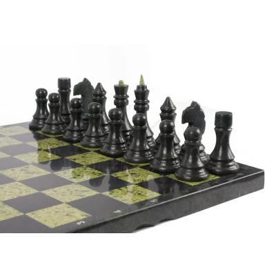 Шахматы камень змеевик доска 48х48 см