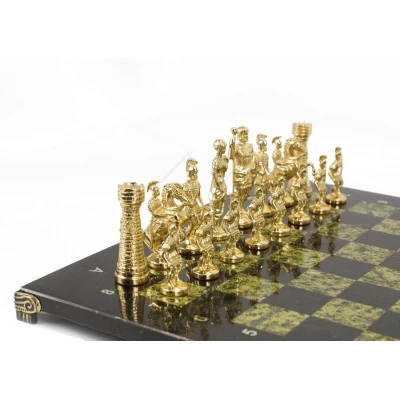 Шахматы Римские бронза змеевик 40х40 см