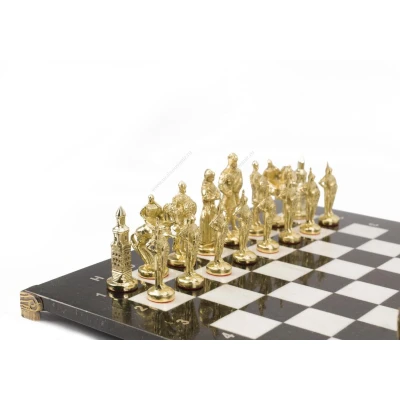 Шахматы Русские бронза мрамор 40х40 см