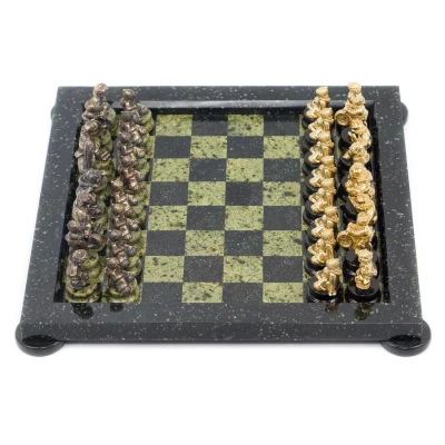 Шахматы Спортивные бронза змеевик