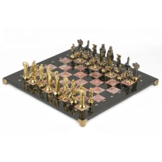 Шахматы Средневековье бронза креноид змеевик 40х40 см