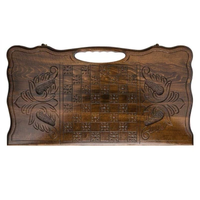 Нарды резные Бесконечность 2 с ручкой большие, Haleyan