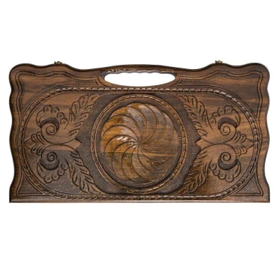 Нарды резные Бесконечность 2 с ручкой большие, Haleyan