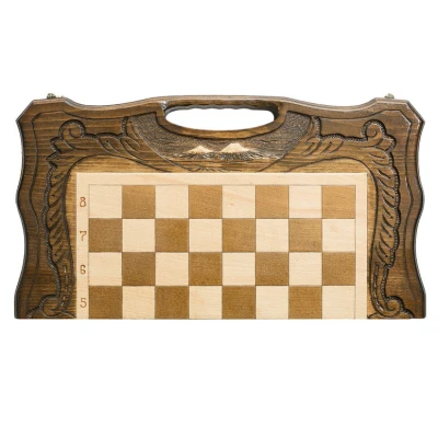 Шахматы + нарды резные c Араратом 50 с ручкой, Haleyan