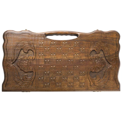 Нарды резные Лев с ручкой, Haleyan