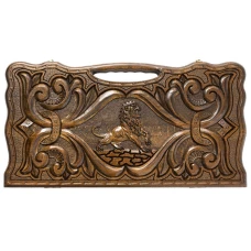 Нарды резные Лев с ручкой, Haleyan