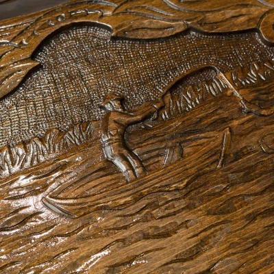 Нарды резные Рыбак с ручной, Haleyan