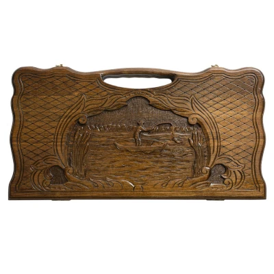 Нарды резные Рыбак с ручной, Haleyan