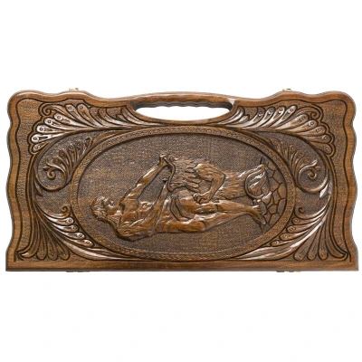 Нарды резные Самсон с ручкой, Haleyan