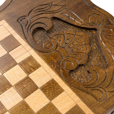 Нарды резные Самсон с ручкой, Haleyan