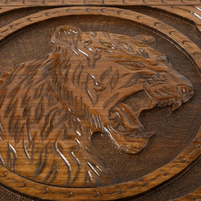 Нарды резные Тигр с ручкой, Haleyan