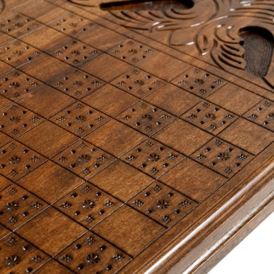 Нарды резные Тигр с ручкой, Haleyan