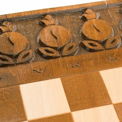 Шахматы + нарды резные с гранатами 50, Haleyan