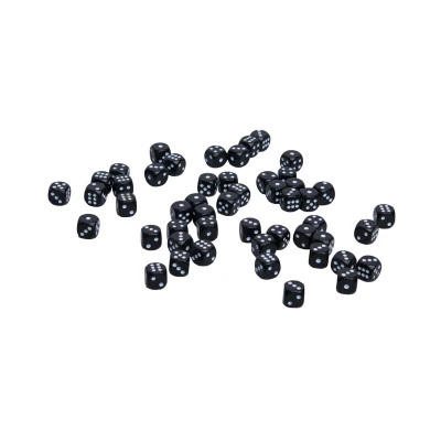 Кости игральные пластиковые, 10мм, 1 шт, цвет черный