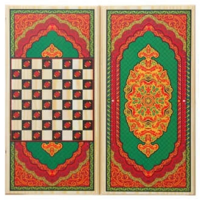 Нарды+Шашки Зеленый узор малые