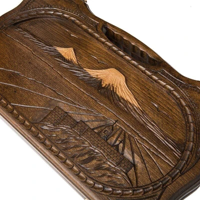 Нарды резные Арарат и Хорвирап с ручкой мини, Haleyan