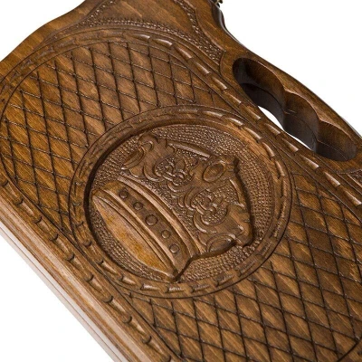 Нарды резные Корона с ручкой мини, Haleyan