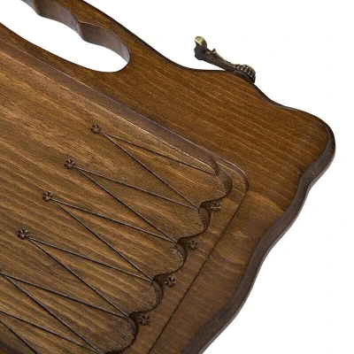 Нарды резные Корона с ручкой мини, Haleyan