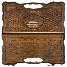 Нарды резные Корона с ручкой мини, Haleyan