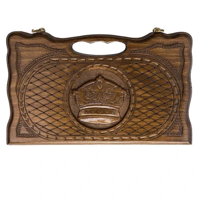 Нарды резные Корона с ручкой мини, Haleyan