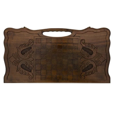 Нарды резные Охота, с ручкой, Haleyan