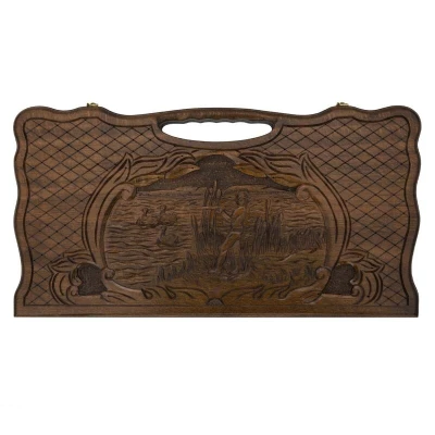 Нарды резные Охота, с ручкой, Haleyan