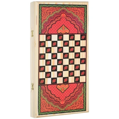 Нарды+Шашки Красный узор большие