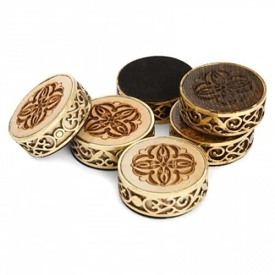 Набор резных фишек для нард с бронзой 204, Haleyan