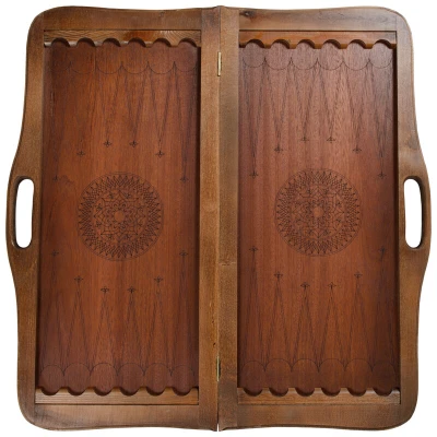 Нарды Кожаные Цветок большие с ручкой