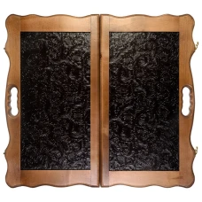 Нарды Кожаные Цветок большие в дипломате