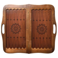 Нарды Кожаные Цветок средние с ручкой