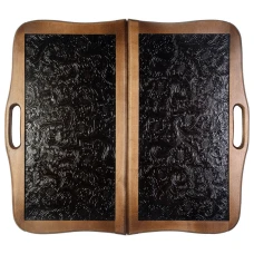 Нарды Кожаные Цветок средние с ручкой