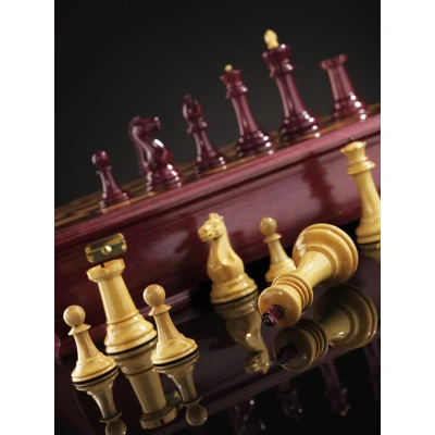 Шахматы Стаунтон Люкс (амарант/самшит), ограниченная серия