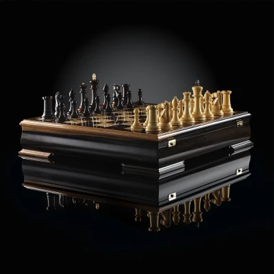 Шахматы Стаунтон Люкс (макассар/карельская береза)