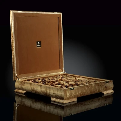 Шахматы Стаунтон Люкс Мини (карельская береза/бубинга)