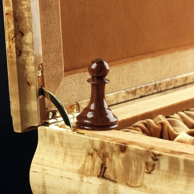 Шахматы Стаунтон Люкс Мини (карельская береза/бубинга)