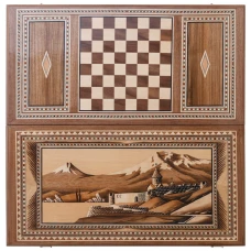 Нарды Церковь у Арарата инкрустация + орнамент, Zeyanalyan