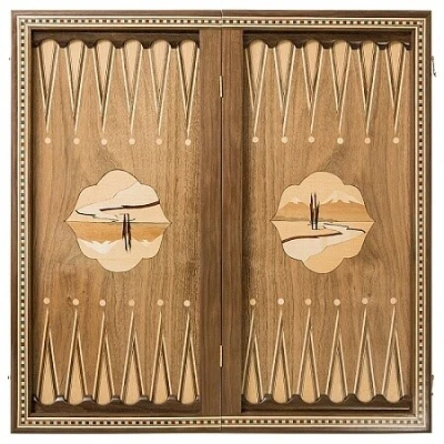 Нарды Цветок, инкрустация, Zeynalyan