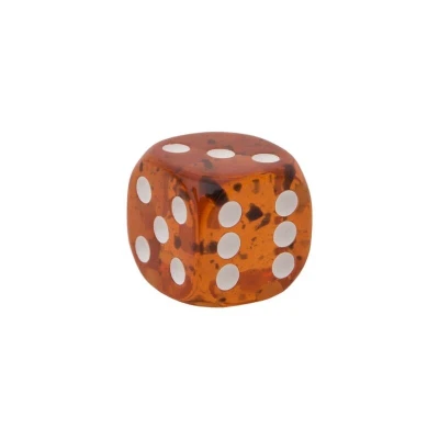 Кости игральные из янтаря 15 мм, 1 шт