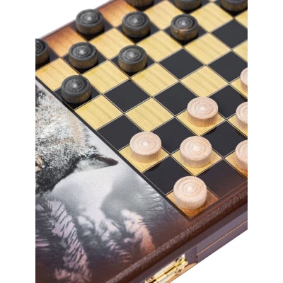 Нарды деревянные Оскал волка малые 40 на 40 см