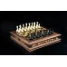 Шахматы янтарные в ларце из корня ореха