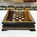 Шахматы из янтаря и ясеня в ларце малые подарочные 34 см