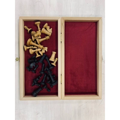 Шахматы складные деревянные турнирные Интарсия темные 40 х 40 см