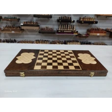 Нарды подарочные Лев из дерева 60 на 60 см с чехлом