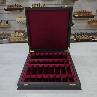 Шахматная доска ларец без фигур моренный дуб 40 см