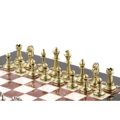 Шахматы Стаунтон каменные лемезит мрамор 28 см